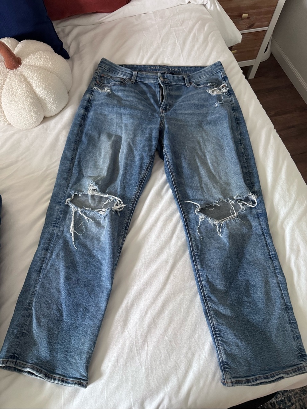 American Eagle Outfitters Light Blue Distressed Boyfriend Jeans